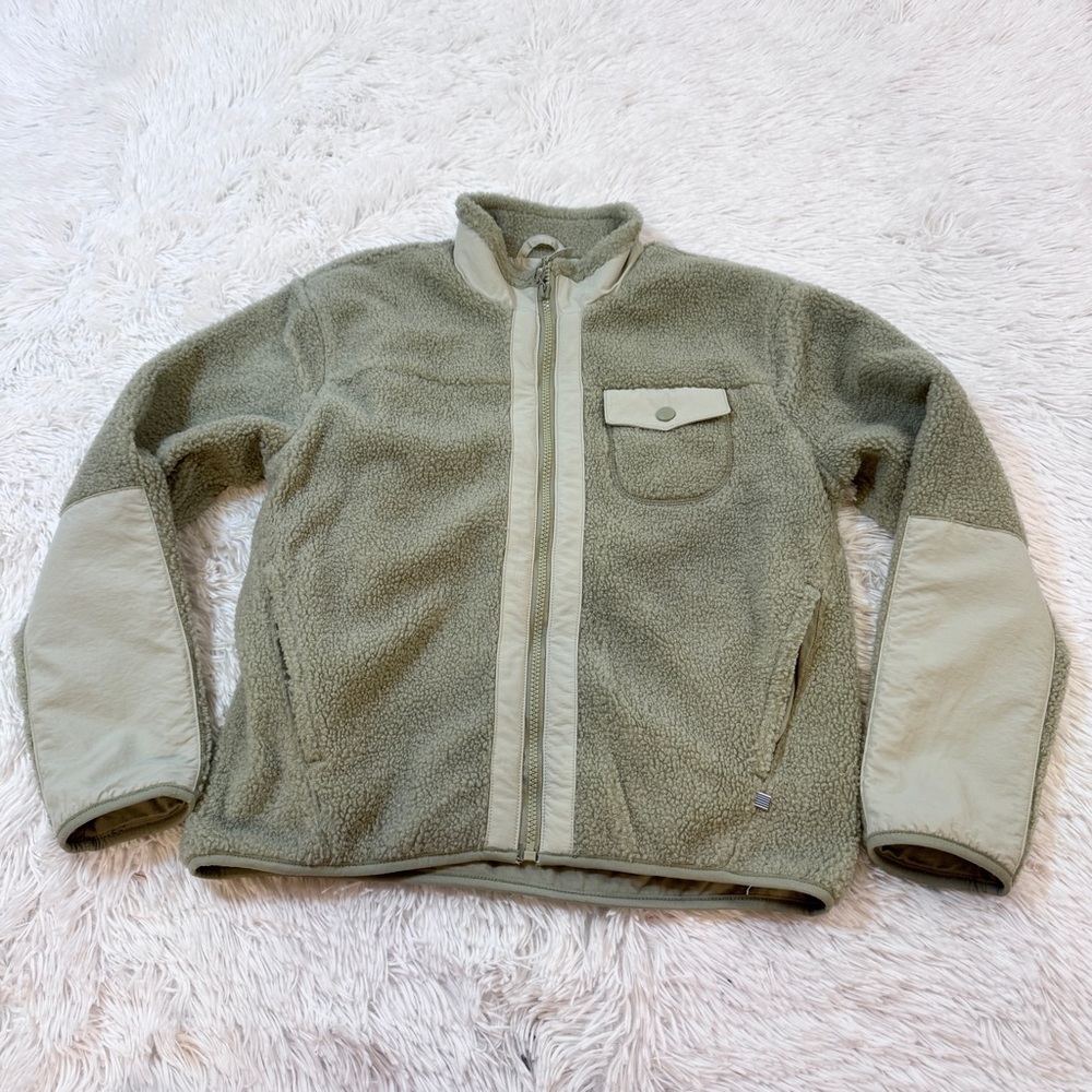 Crewcuts Kids' long sleeve sherpa zip-up jacket in light‎ green
